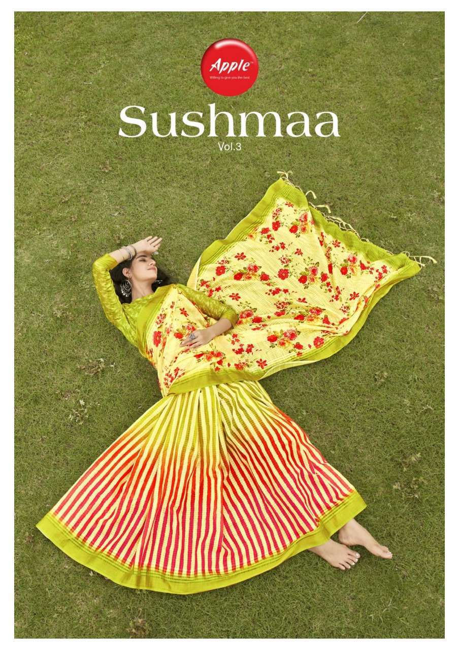 apple saree sushmaa vol 3 series 301-308 Soft Linen Digital print saree