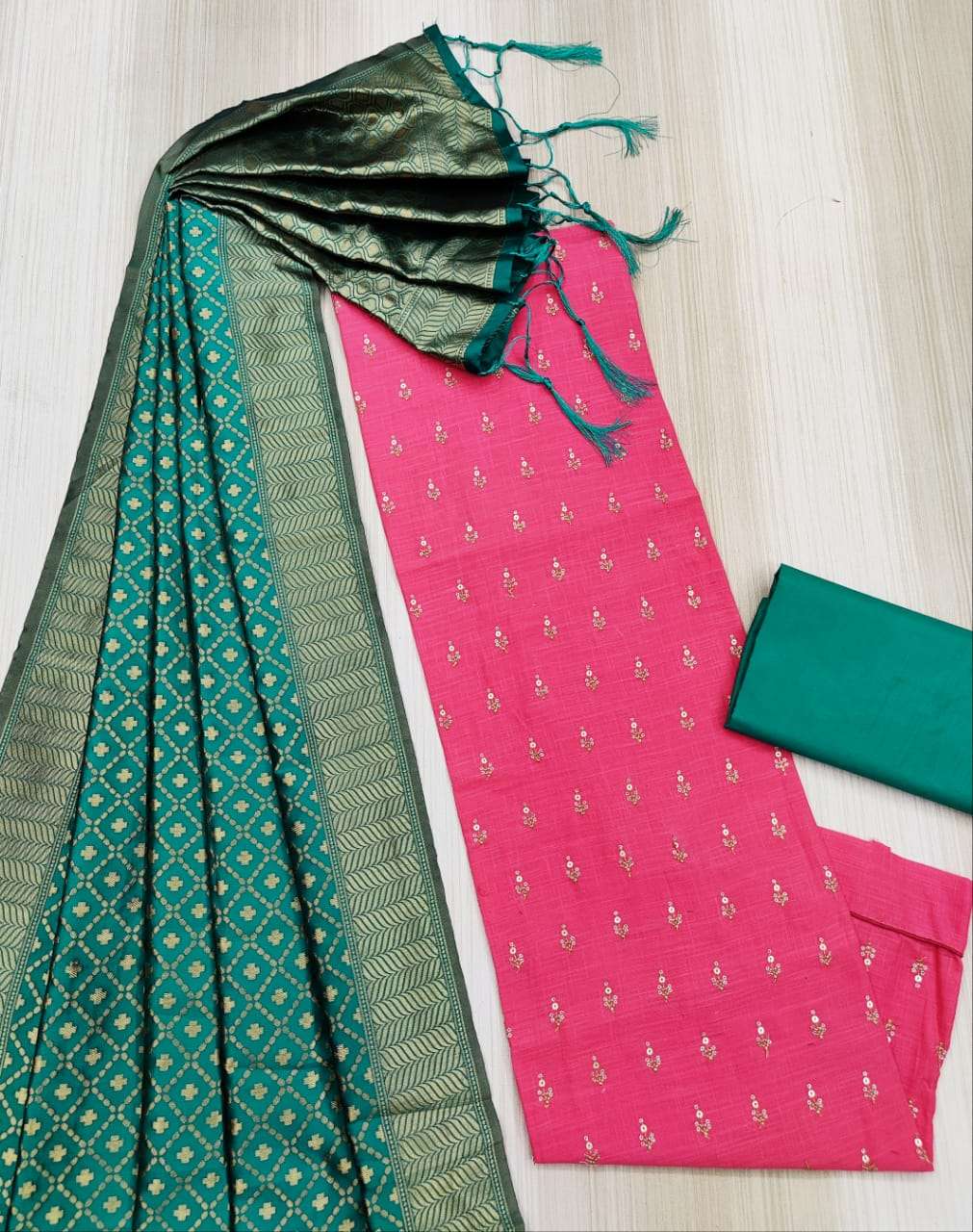 BT-17 DESIGNER SLUB SILK NON CATALOG SALWAR SUIT 