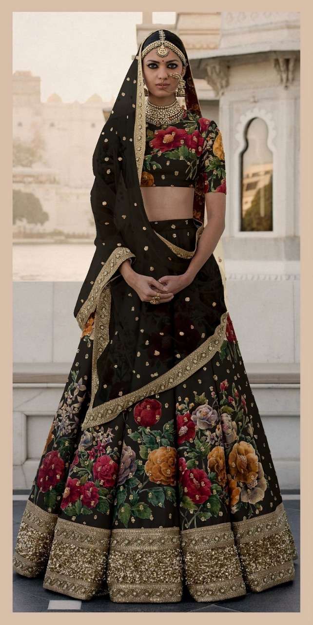 BT FLORALS WARDROBE DESIGNER FINE ART SILK LEHENGA 