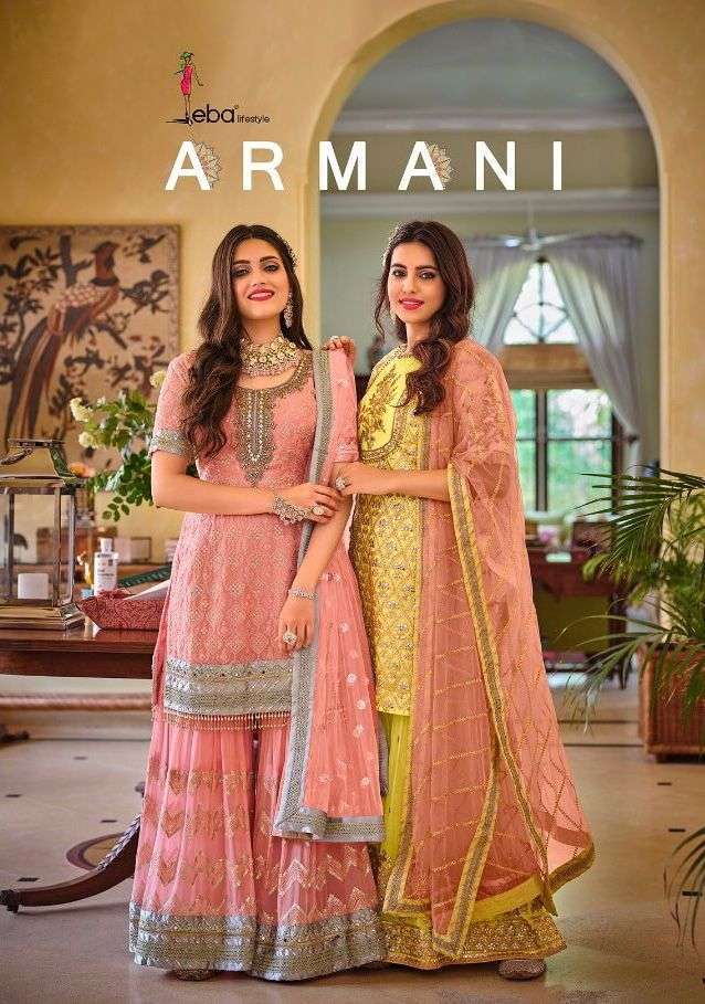 eba armani series 1361-1364 faux georgette with embroidery work suit