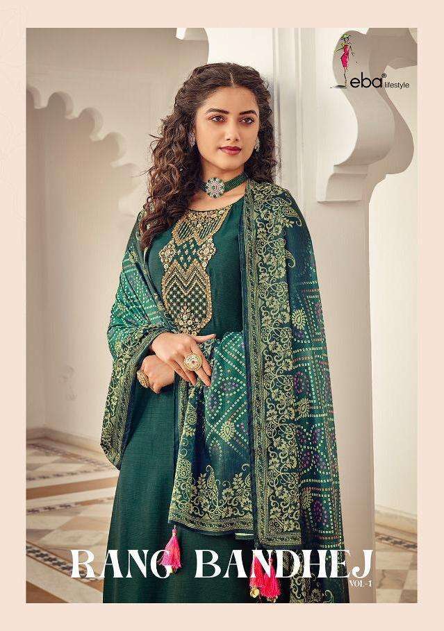 Eba Rang Bandhej vol-1 series 1280-1285 heavy chinon suit 