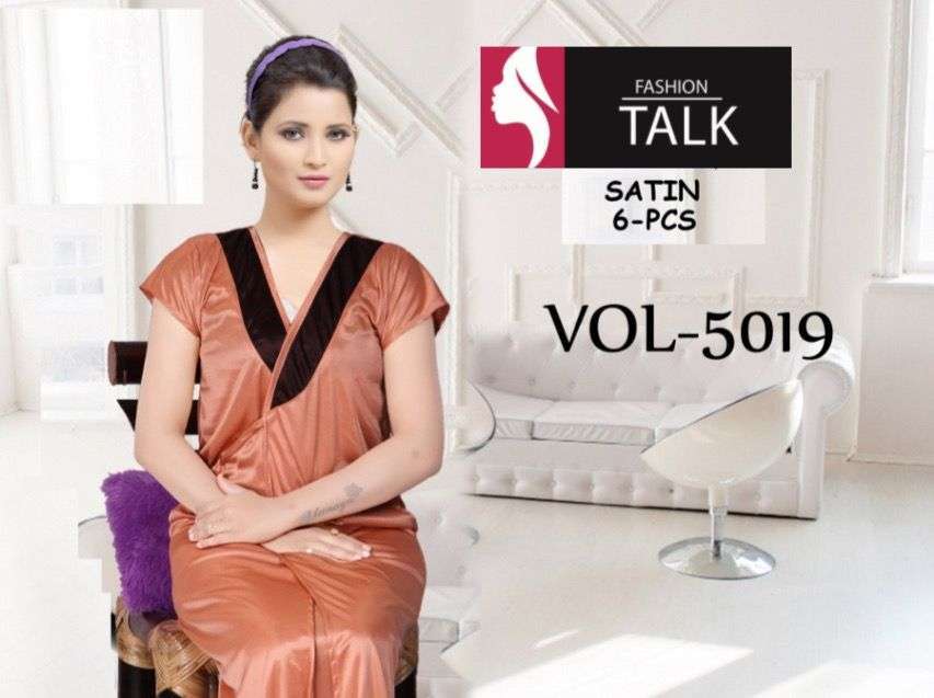 fashion talk satin 6-pcs vol-5019 Satin Ladies Night Gown