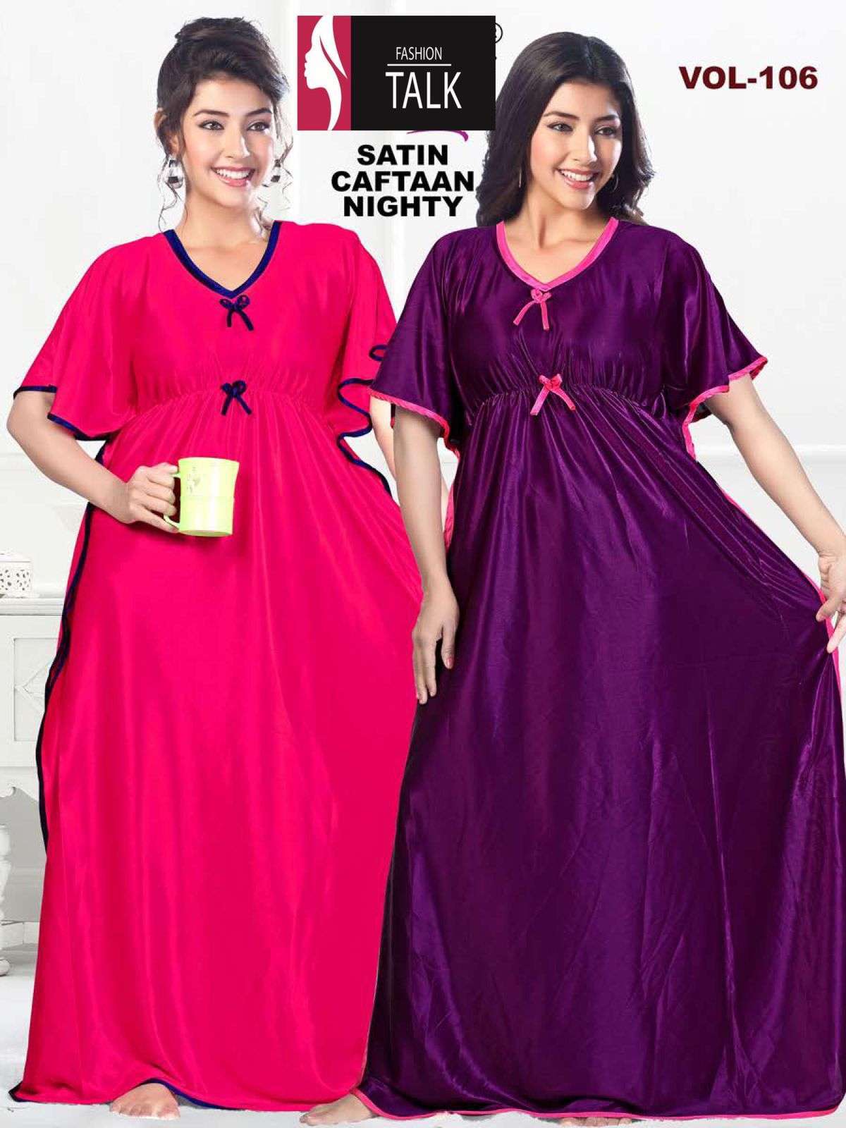 fashion talk satin kaftaan vol-106 pure satin kaftaan nighty