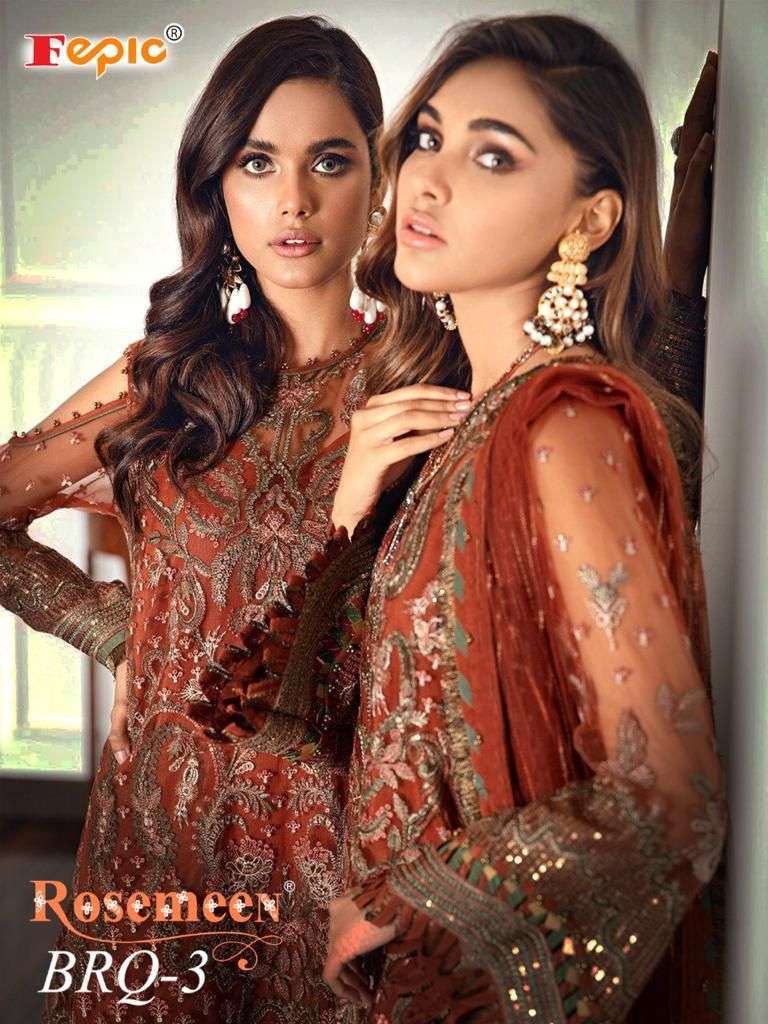 fepic rosemeen 66014 colors heavy georgette embroidered suit 