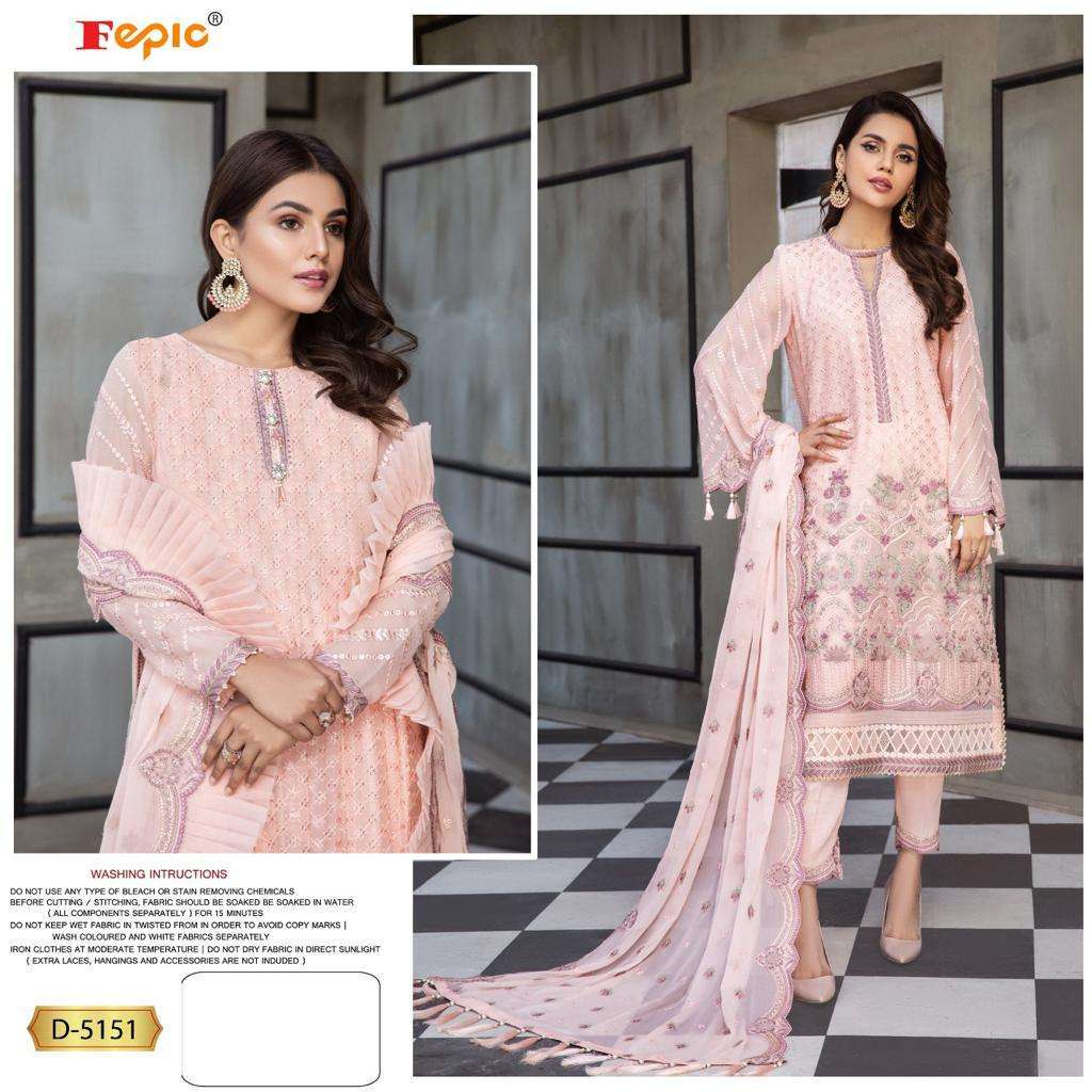 fepic rosemeen d-5151 heavy georgette embroidered suit