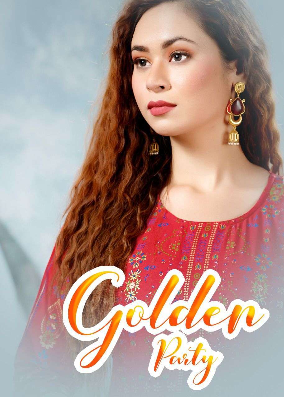 golden party series 1201-1206 pure rayon 14 kg kurti 