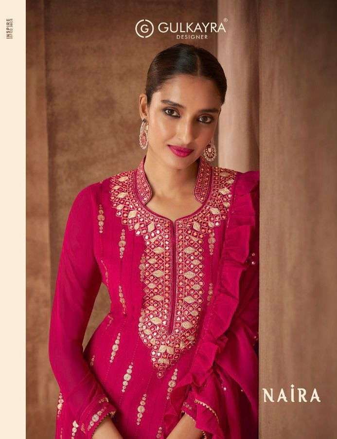 gulkayra naira series 7011 real georgette embroidery suit
