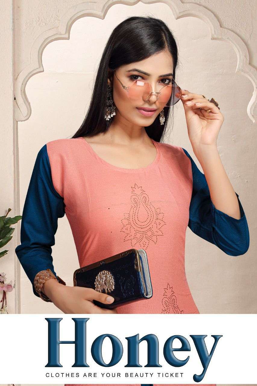 Honey vol-2 series 7423 rayon 14 kg kurti 