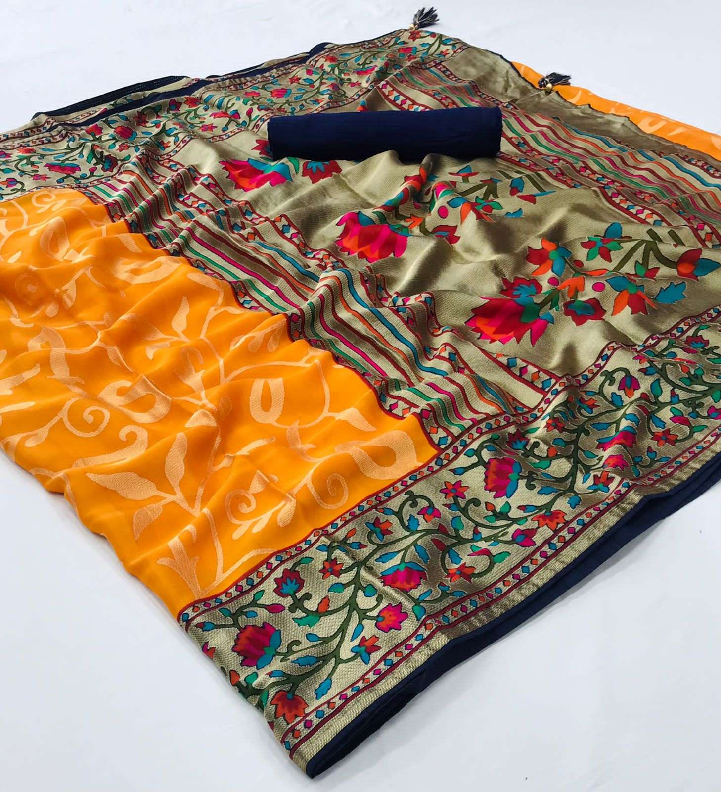 KASHVI CREATION PAITHNI SILK DESIGNER SOFT BRASSO SAREE 