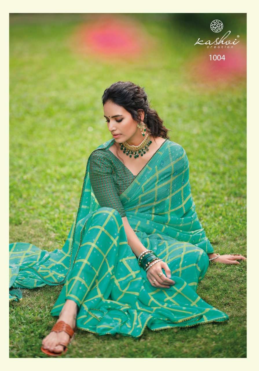 kashvi moksha series 1001-1010 royal checks viscose saree