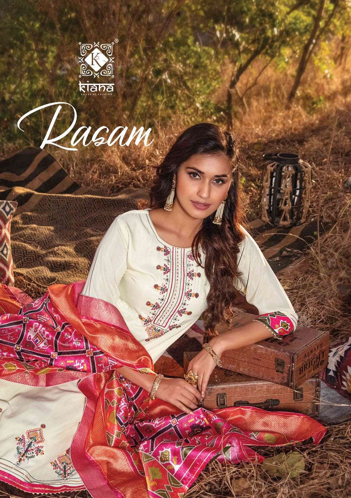 kiana rasam series 101-106 Muslin Silk with Patola print readymade suit 