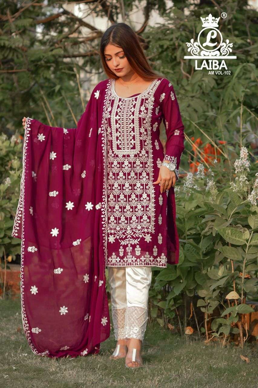 laiba am vol 102 Pure Heavy Georgette readymade suit 