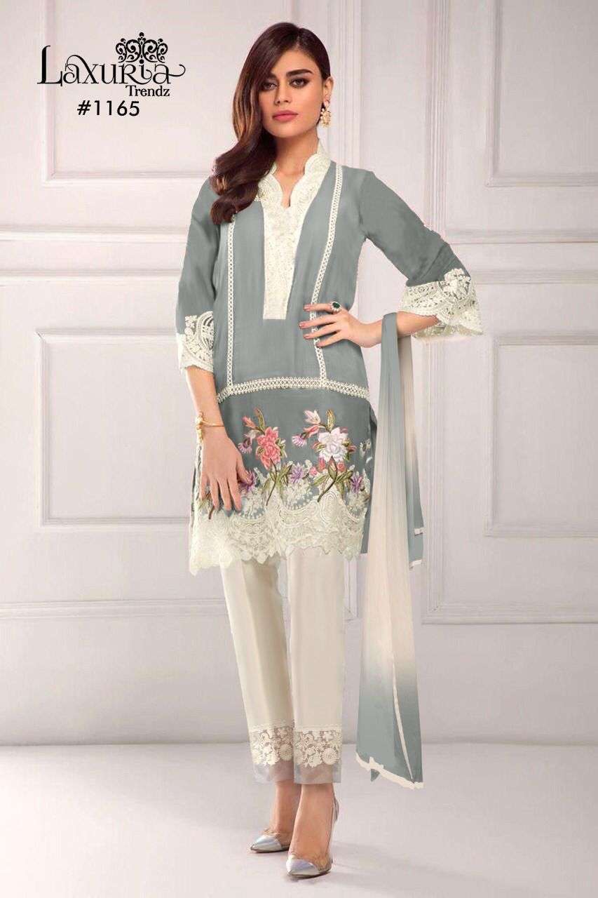 laxuria trendz 1165 faux georgette Tunic Embroidery readymade suit 