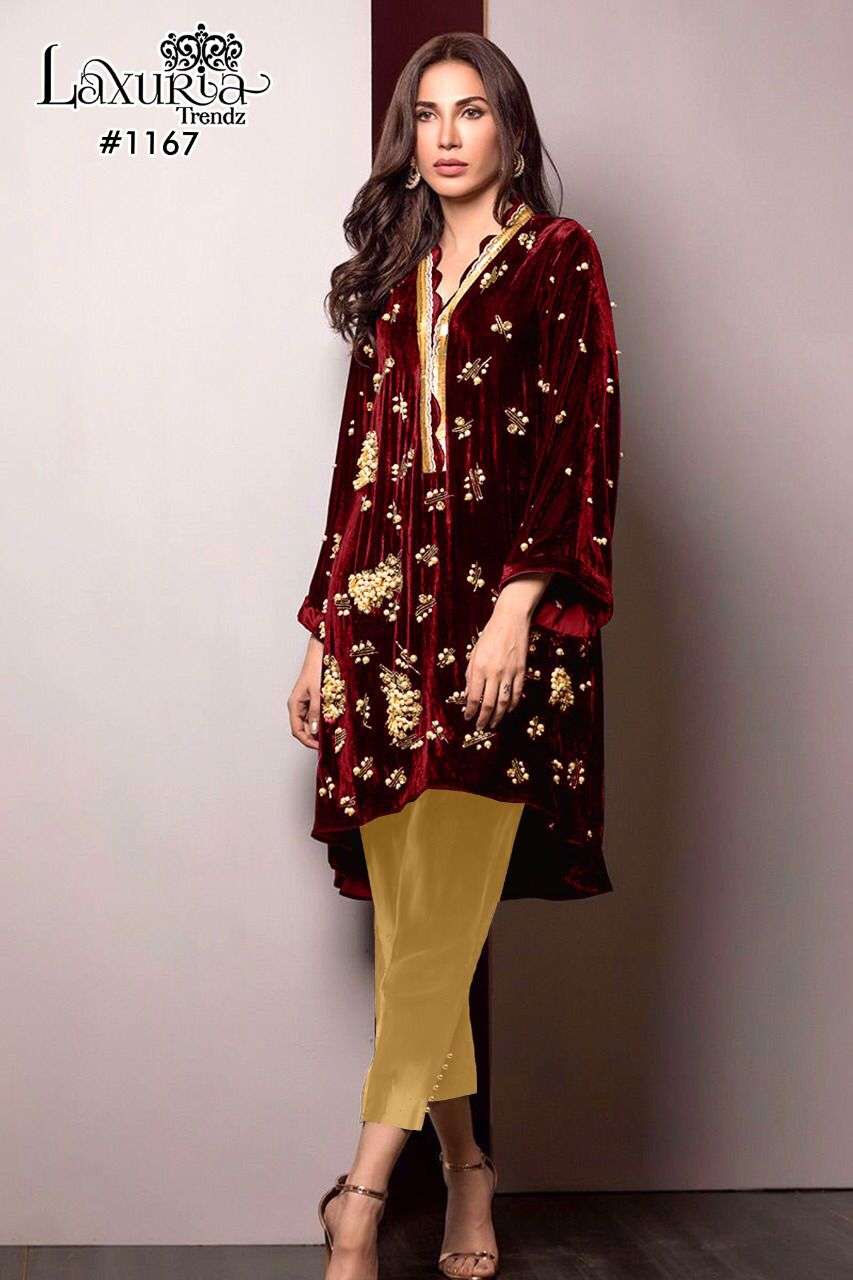 LAXURIA TRENDZ 1167 DESIGNER VELVET TUNIC 