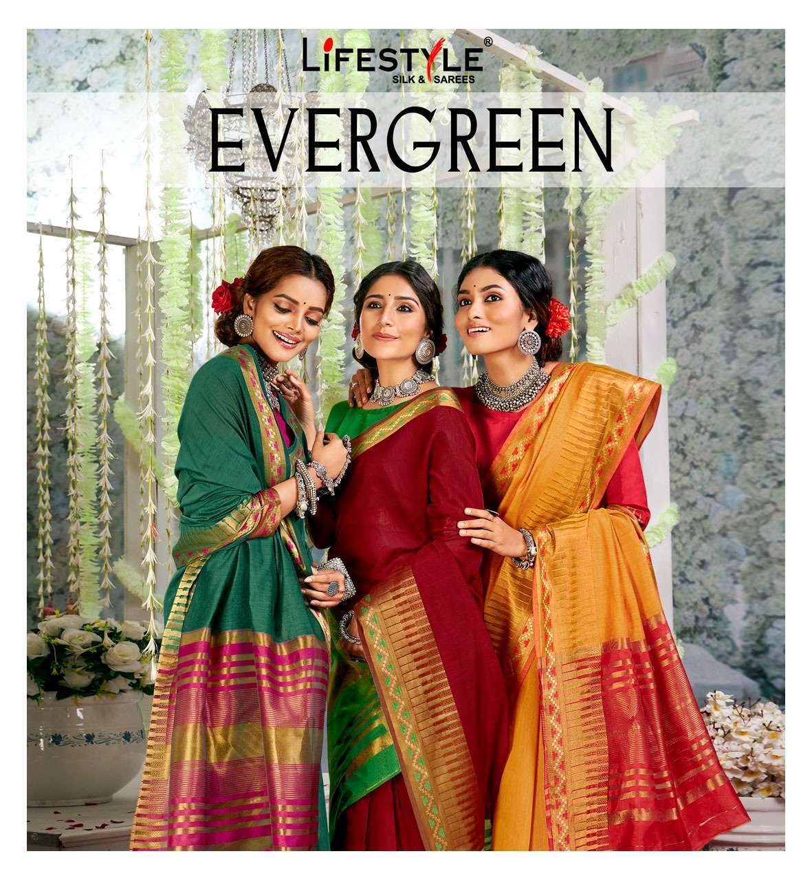 lifestyle evergreen series 78441-78446 chanderi gala saree