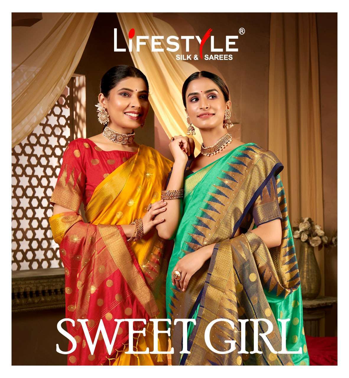 lifestyle sweet girl series 78121-78126 dola silk saree