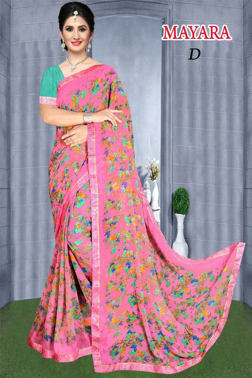 mayara 7kg weightless daibal border printed saree