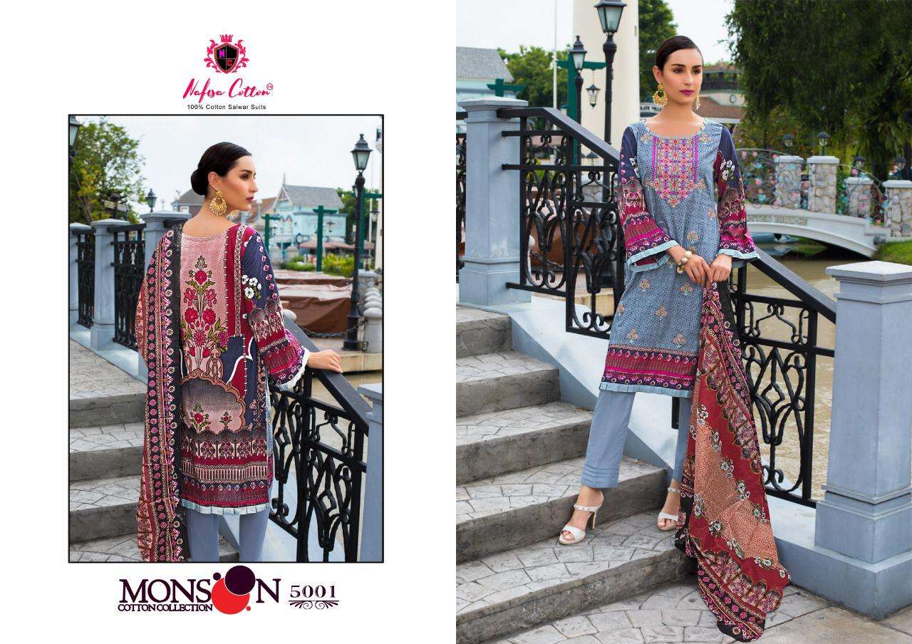 Nafisa Monsoon Series 5001 Designer Pure Cotton Suit