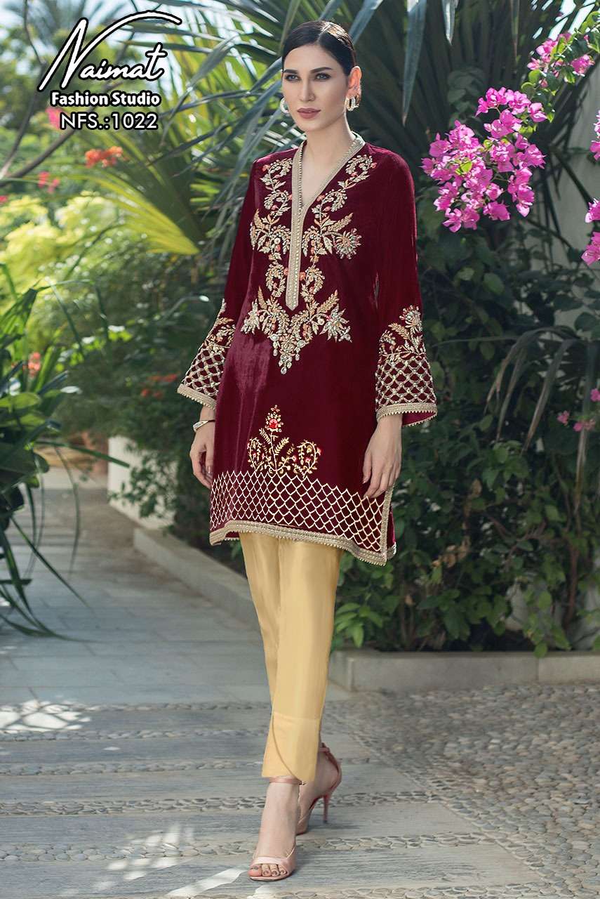 NAIMAT FASHION STUDIO 1022 DESIGNER VELVET TUNIC 