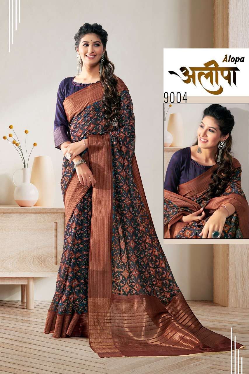 rajyog alopa series 9001-9006 Soft silk with beautiful Patola Digital print saree