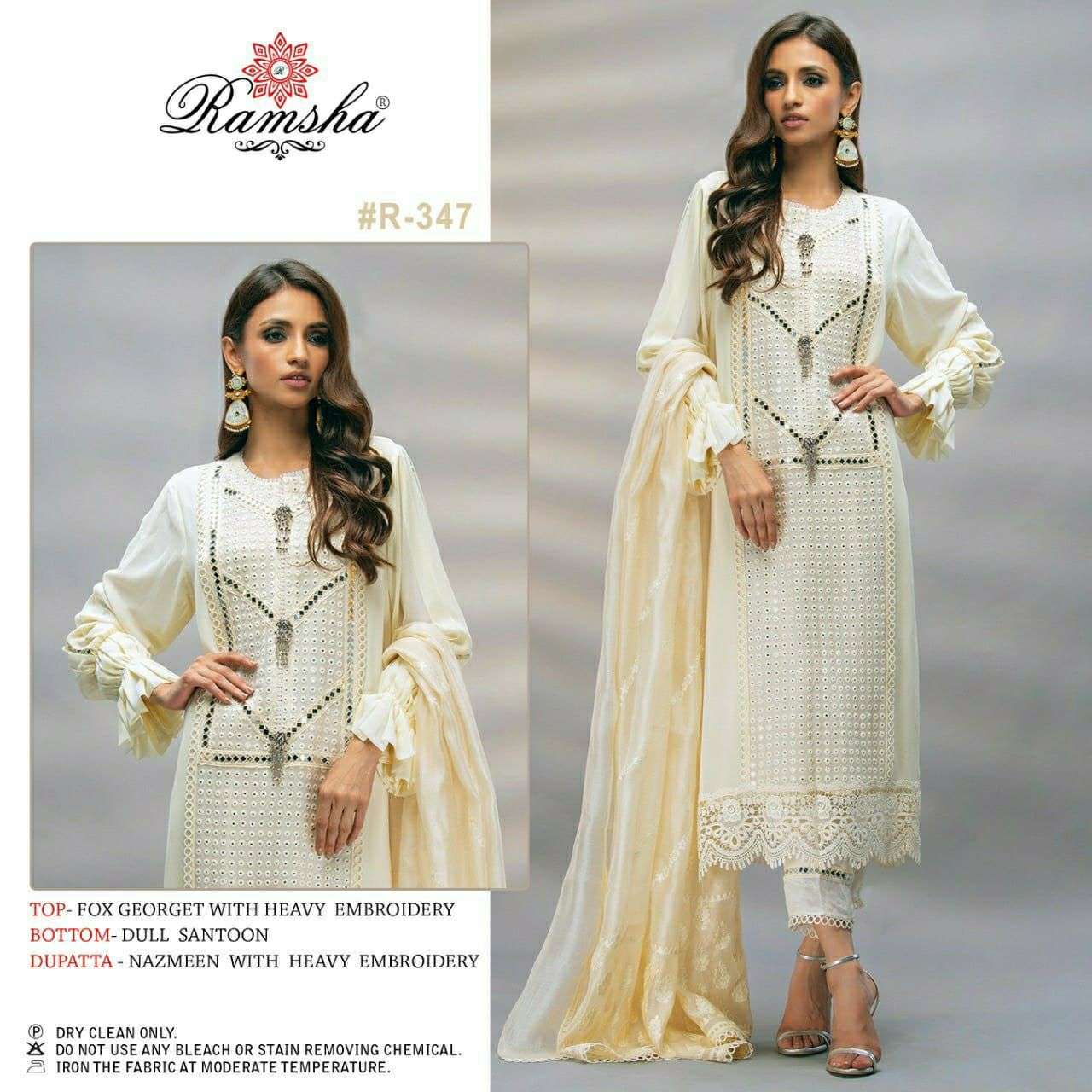 RAMSHA R-347 DESIGNER GEORGETTE SUIT 