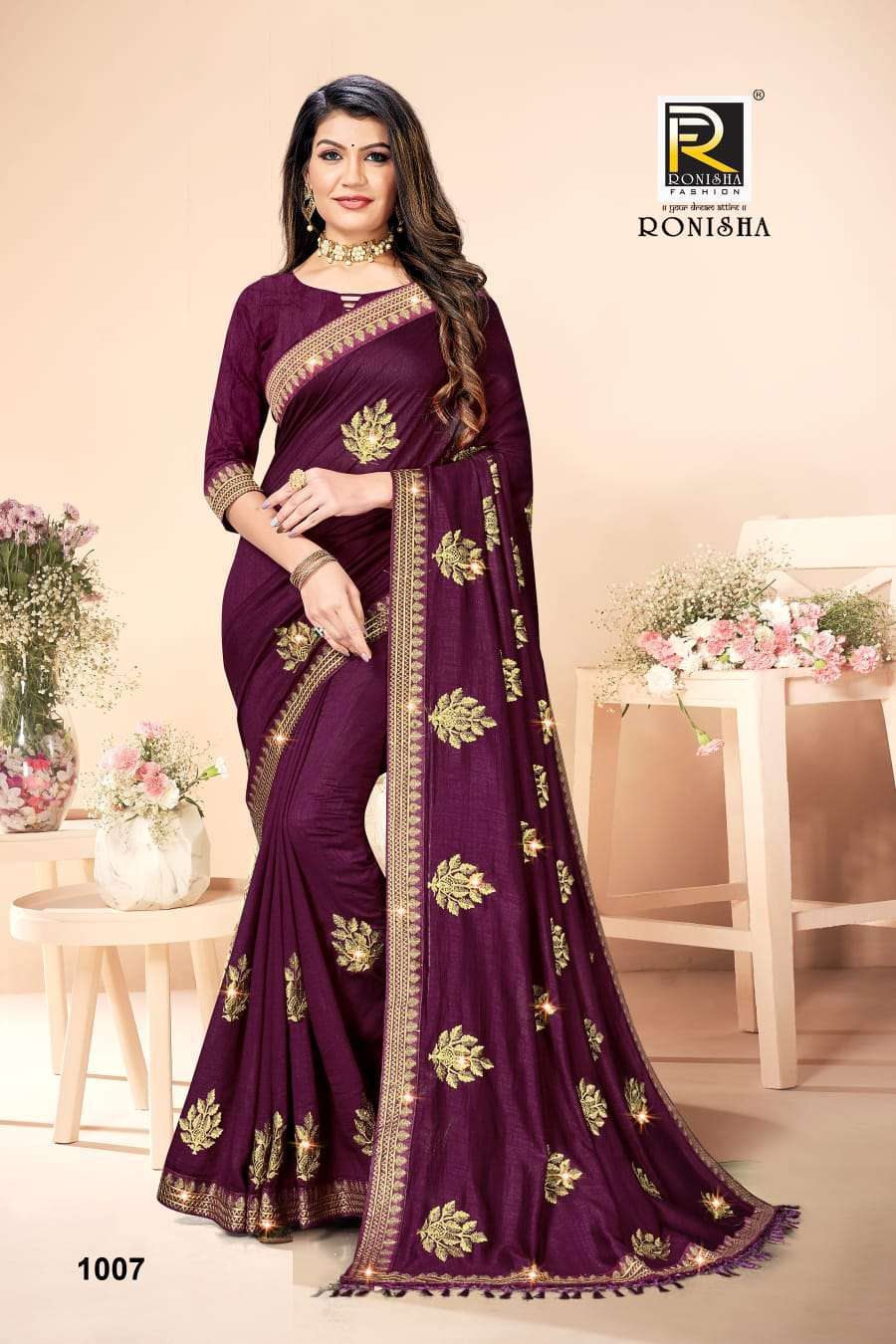 ranjna saree alishya series 1001-1008 pure vichitra silk saree