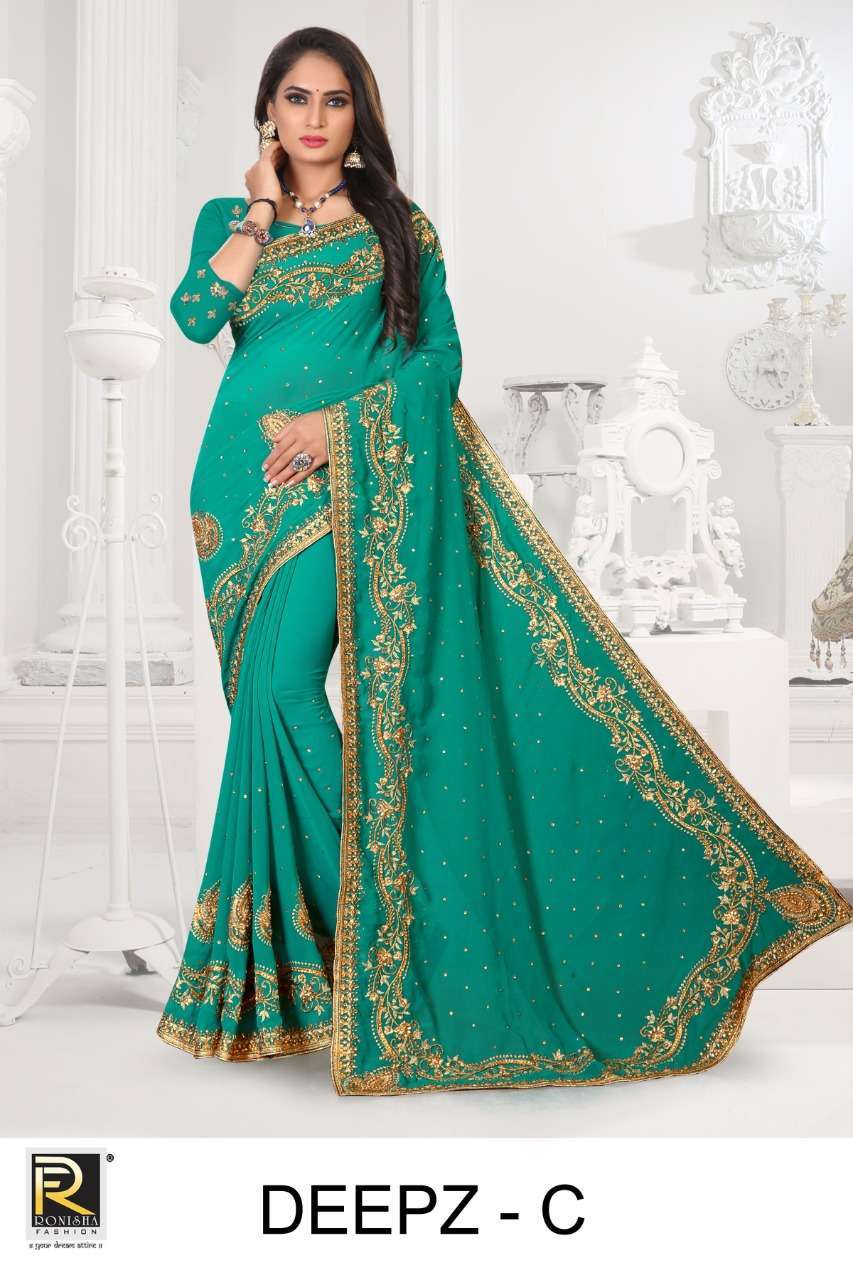 ranjna saree deepz 60 gm blooming georgette wedding saree