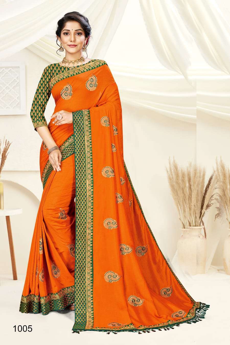 ranjna saree Mark-up series 1001-1008 vichitra silk saree