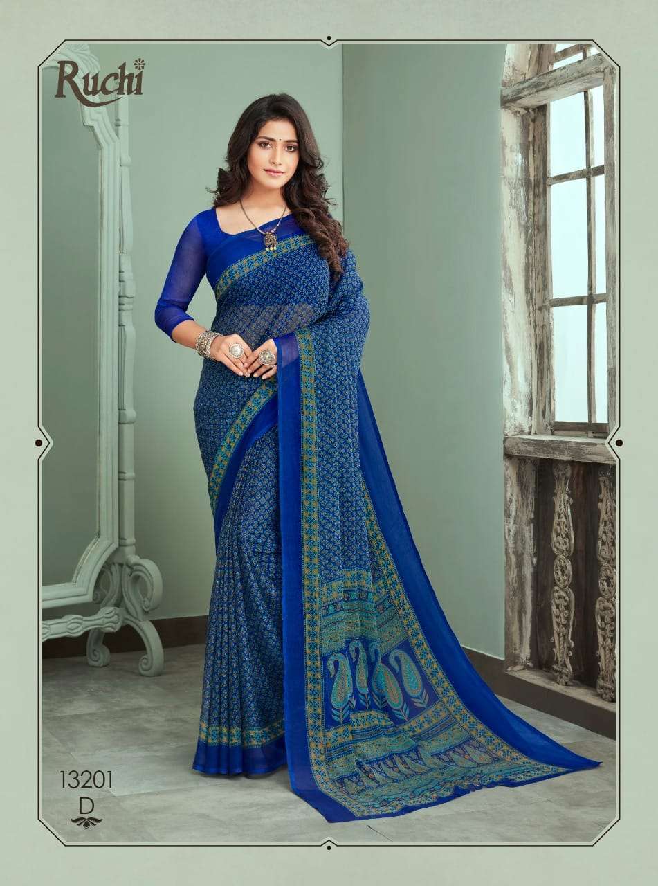 ruchi star chiffon vol 68 series 13201-13205 chiffon saree