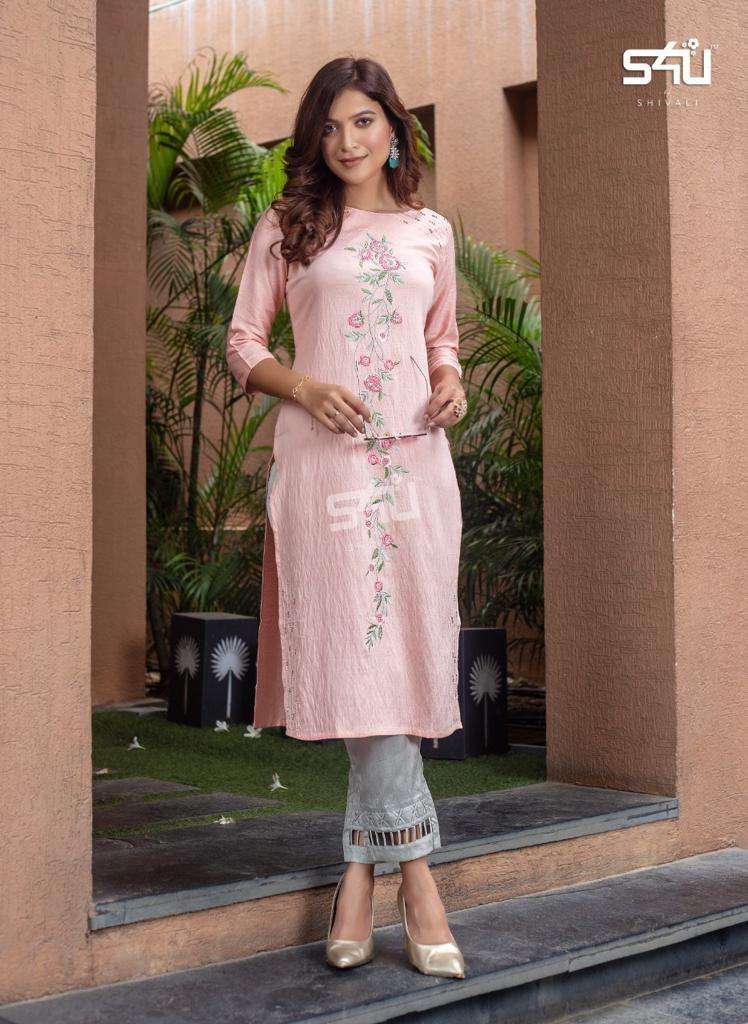 s4u 2040 design kurti with pant of combo set