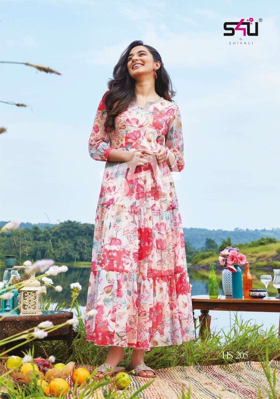 s4u 639 design combo set of frock style kurtis blossom hit design