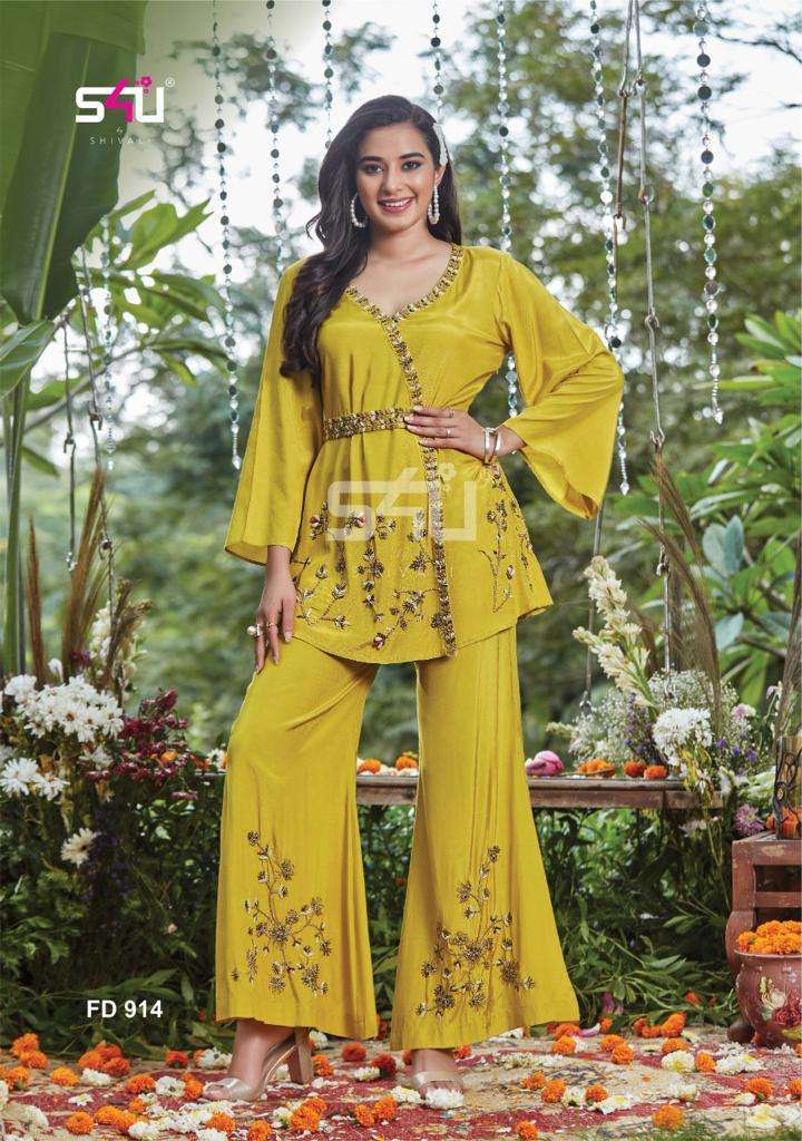 s4u 655 design combo set of top with palazzo set supplier