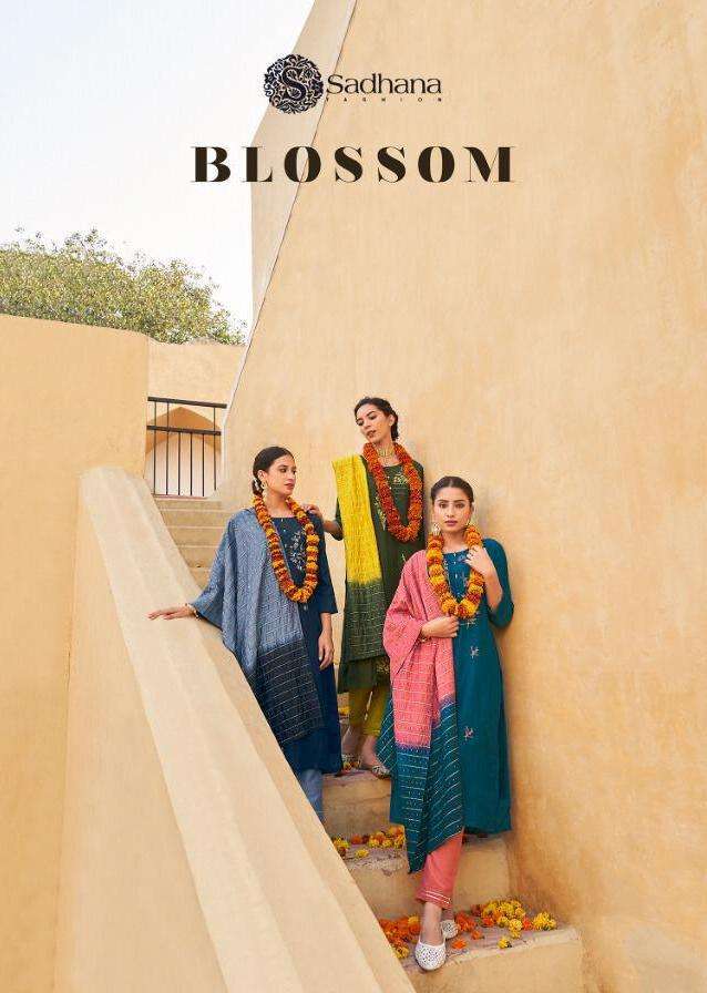 sadhana fashion blossom series 1007-1012 pure pashmina suit