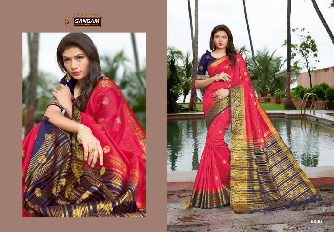 sangam Malvika Silk series 9001-9006 silk saree