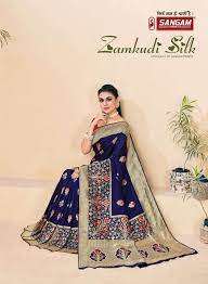 sangam prints zamkudi silk series 1263-1268 banarasi silk saree