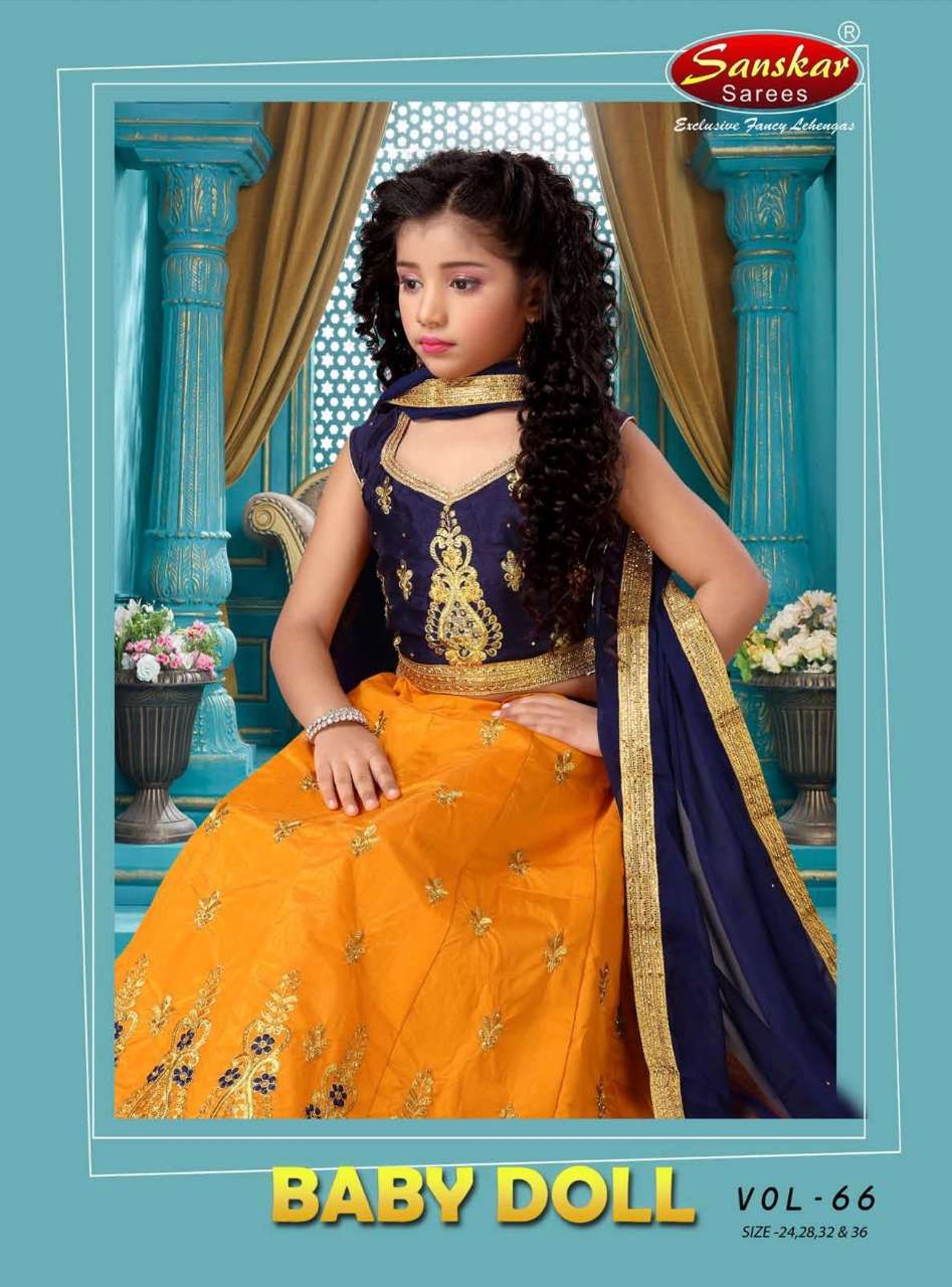 Sanskar Baby Doll Vol 66 series 2561-2566 silk kids wear lehenga