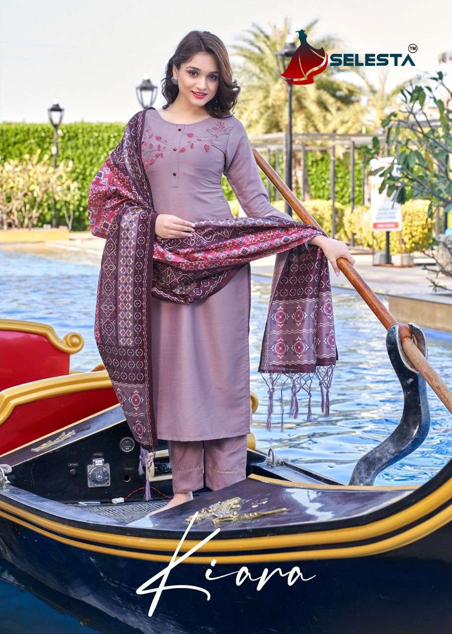 selesta kiara series 1001-1005 rajwadi silk readymade suit 