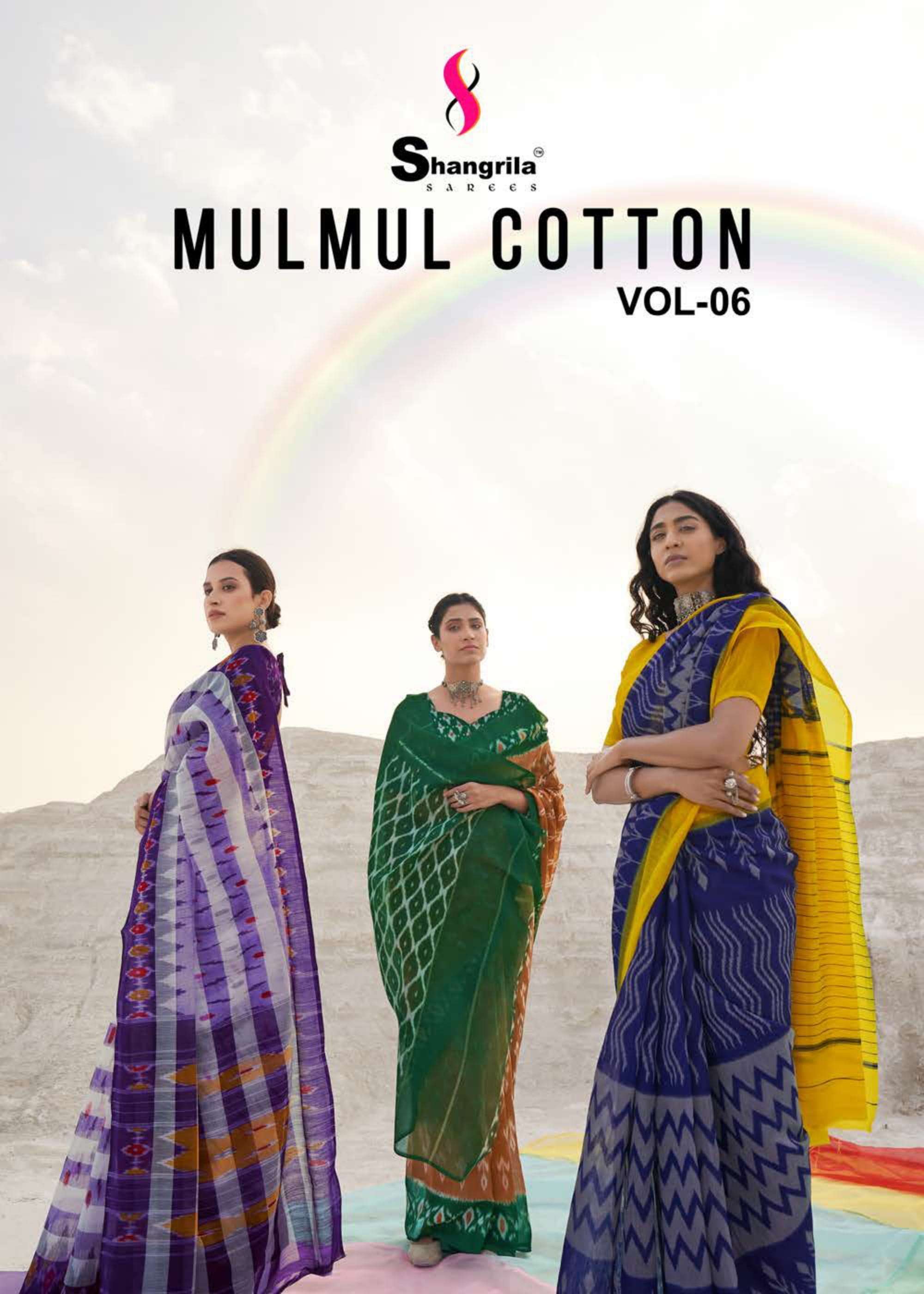 shangrila mulmul cotton vol 6 series 71171-71182 ikkat handloom prints saree