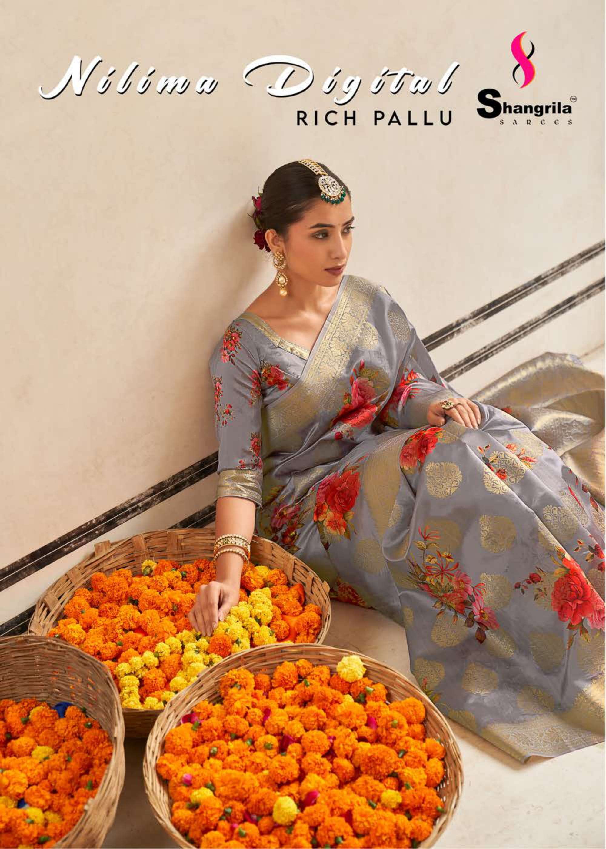 shangrila nilima rich pallu series 71121-71128 Pure Digital Prints saree