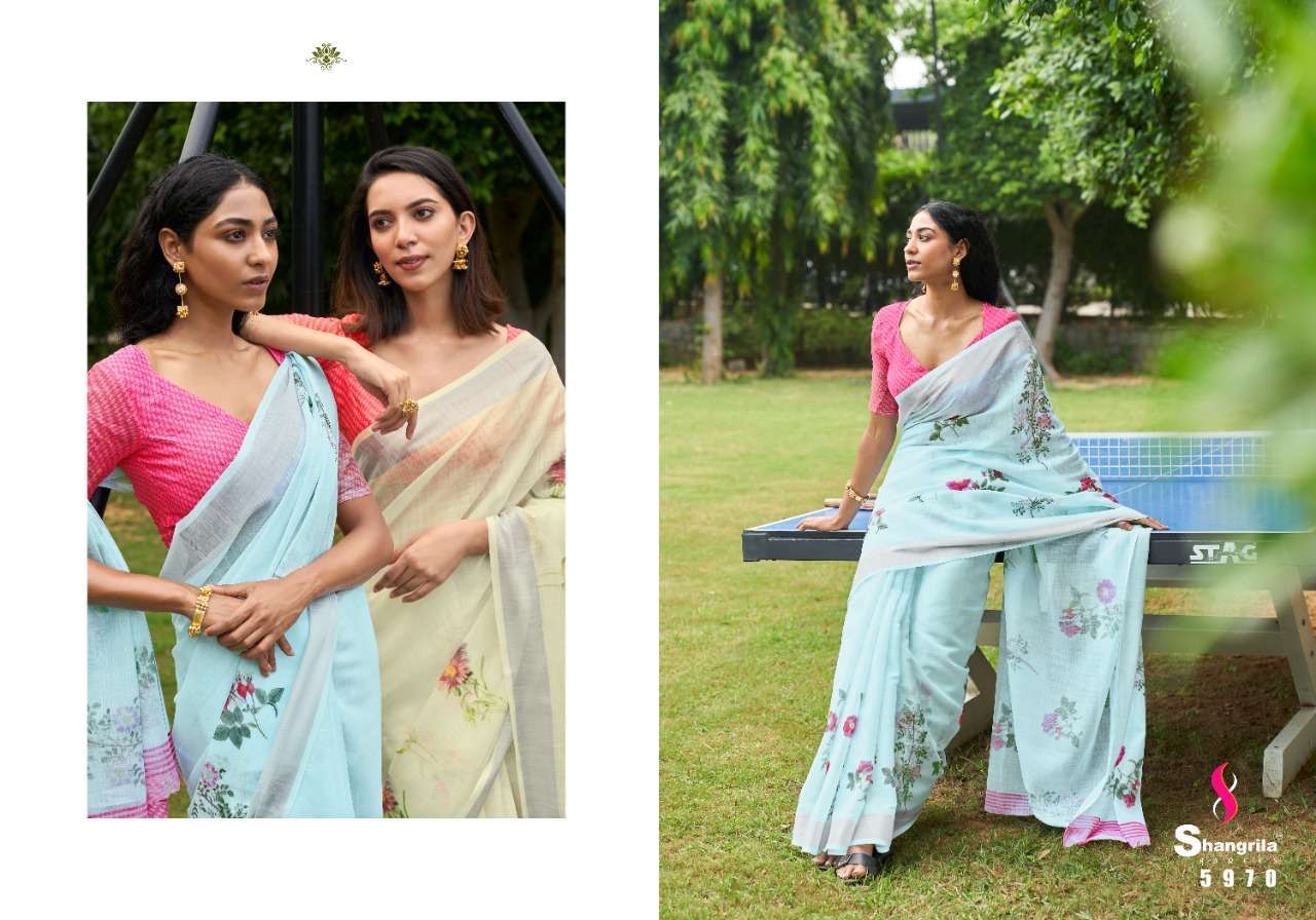 shangrila raaga vol 6 series 5961-5966 soft linen saree