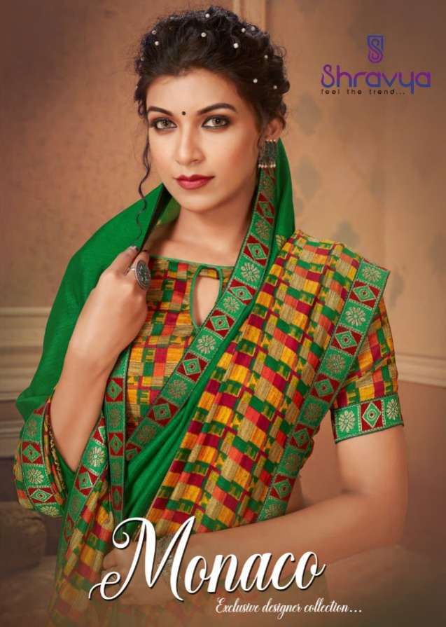 Shravya fashion monaco series 1001-1008 vichitra silk saree