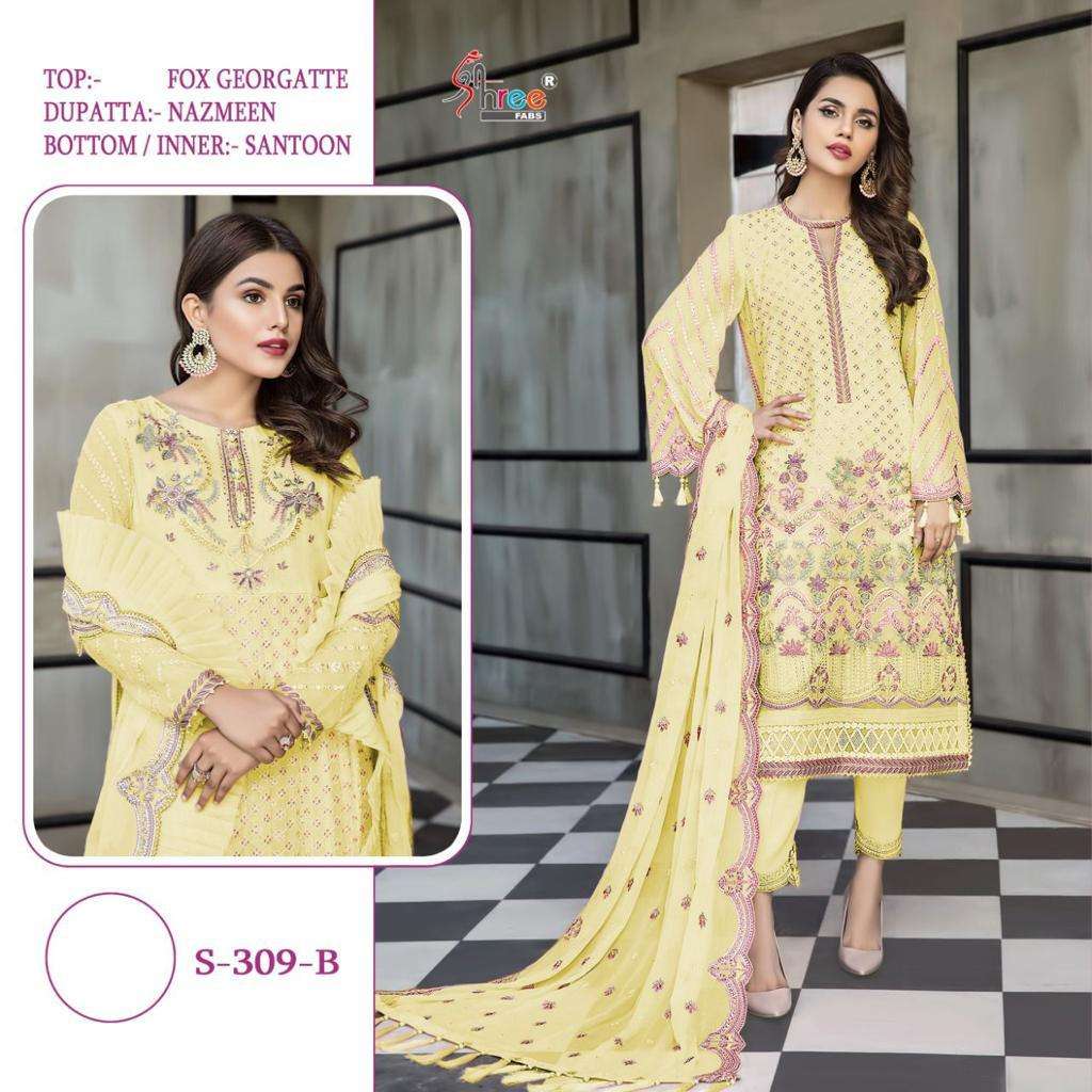 SHREE FAB S-309 DESIGNER GEORGETTE SUIT 