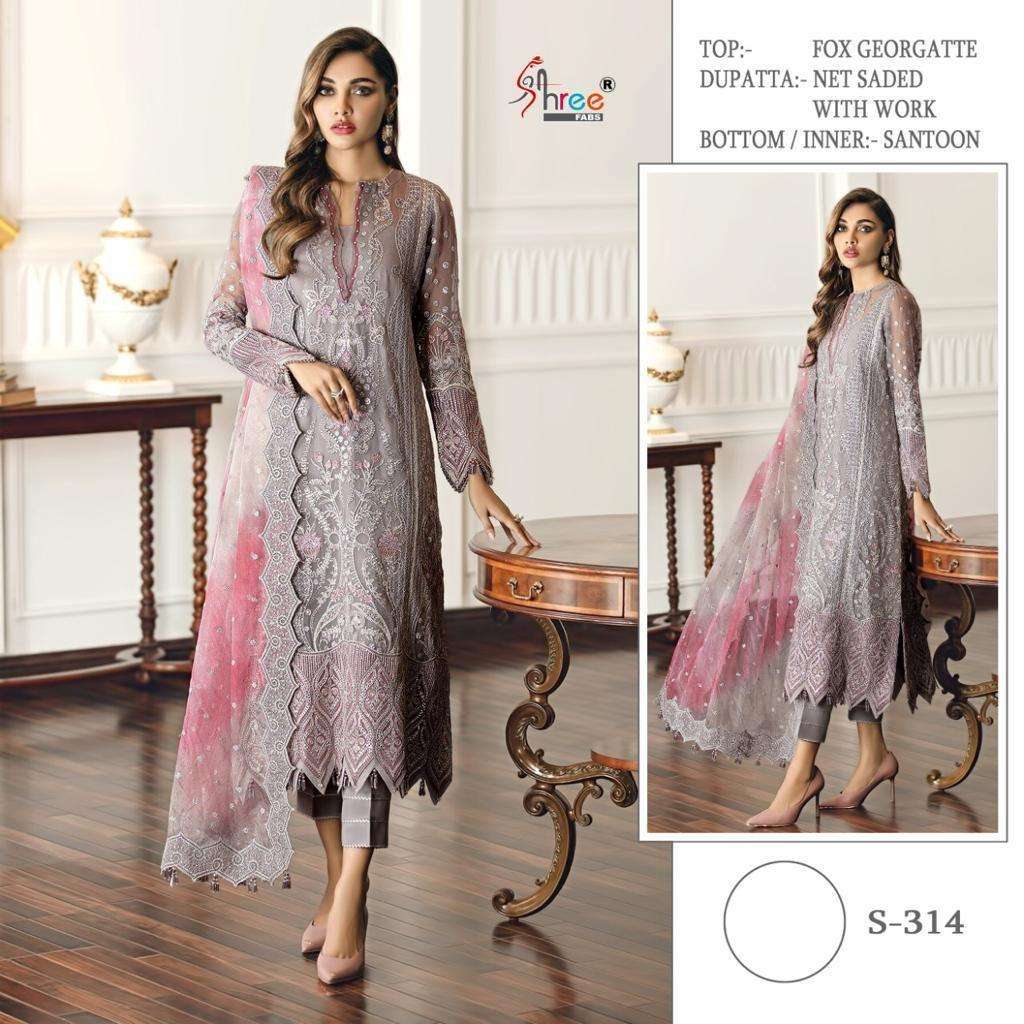 SHREE FAB S-314 DESIGNER FAUX GEORGETTE SUIT 