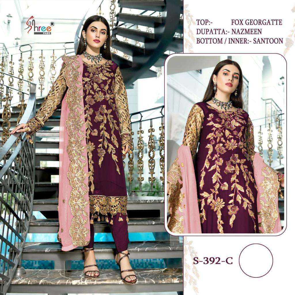 SHREE FAB S-392 C DESIGNER GEORGETTE SUIT 