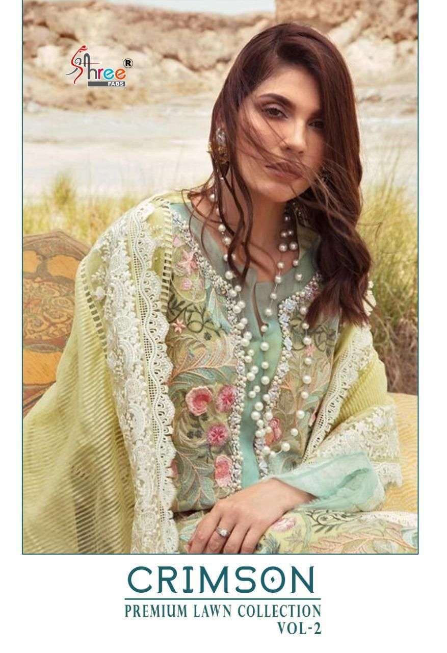 Shree Fabs Crimson Premium Lawn Vol 2 series 1011-1012 pure cotton suit