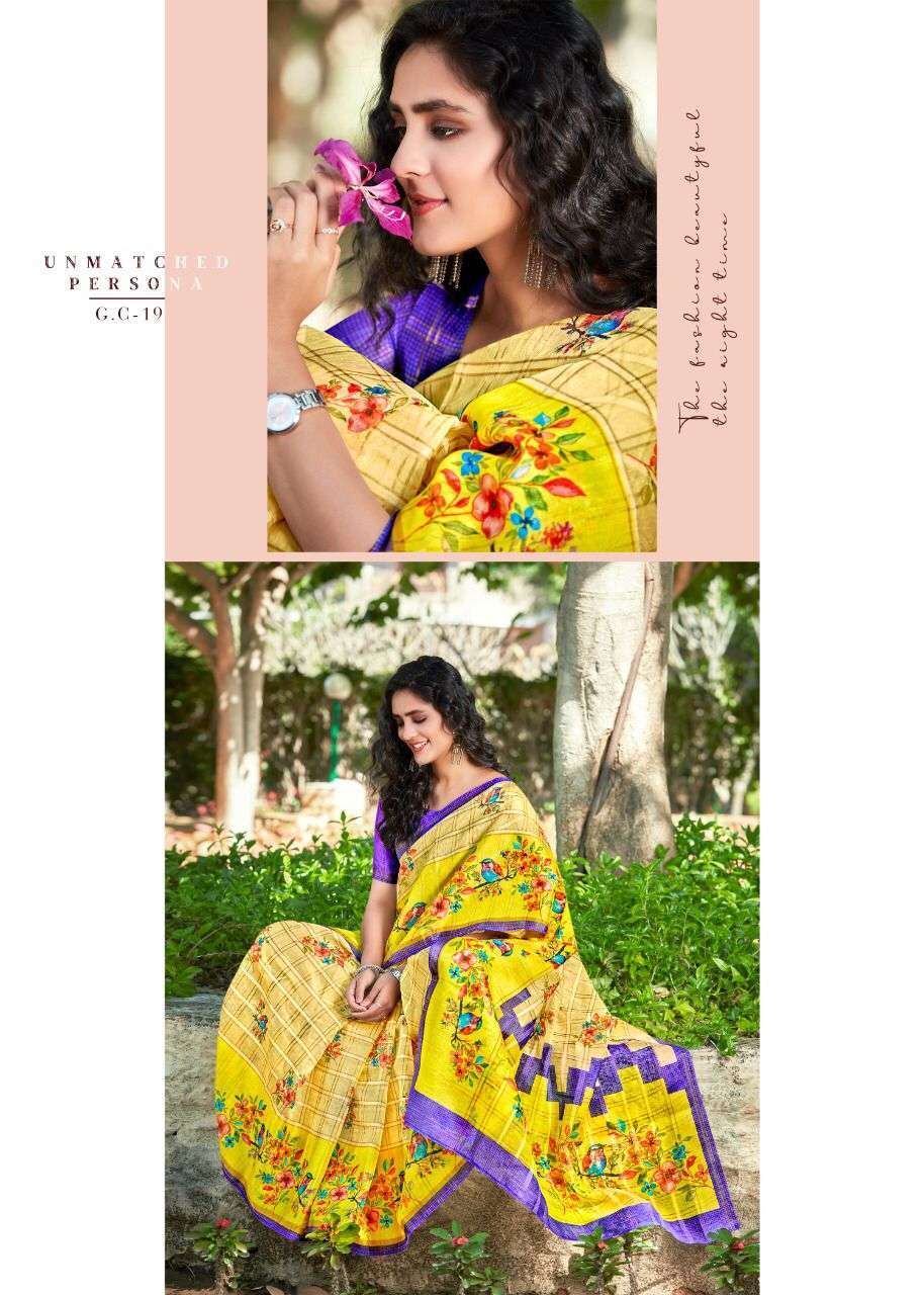 shreyans fashion gaza checks vol 2 series 13-24 linen slub cotton saree