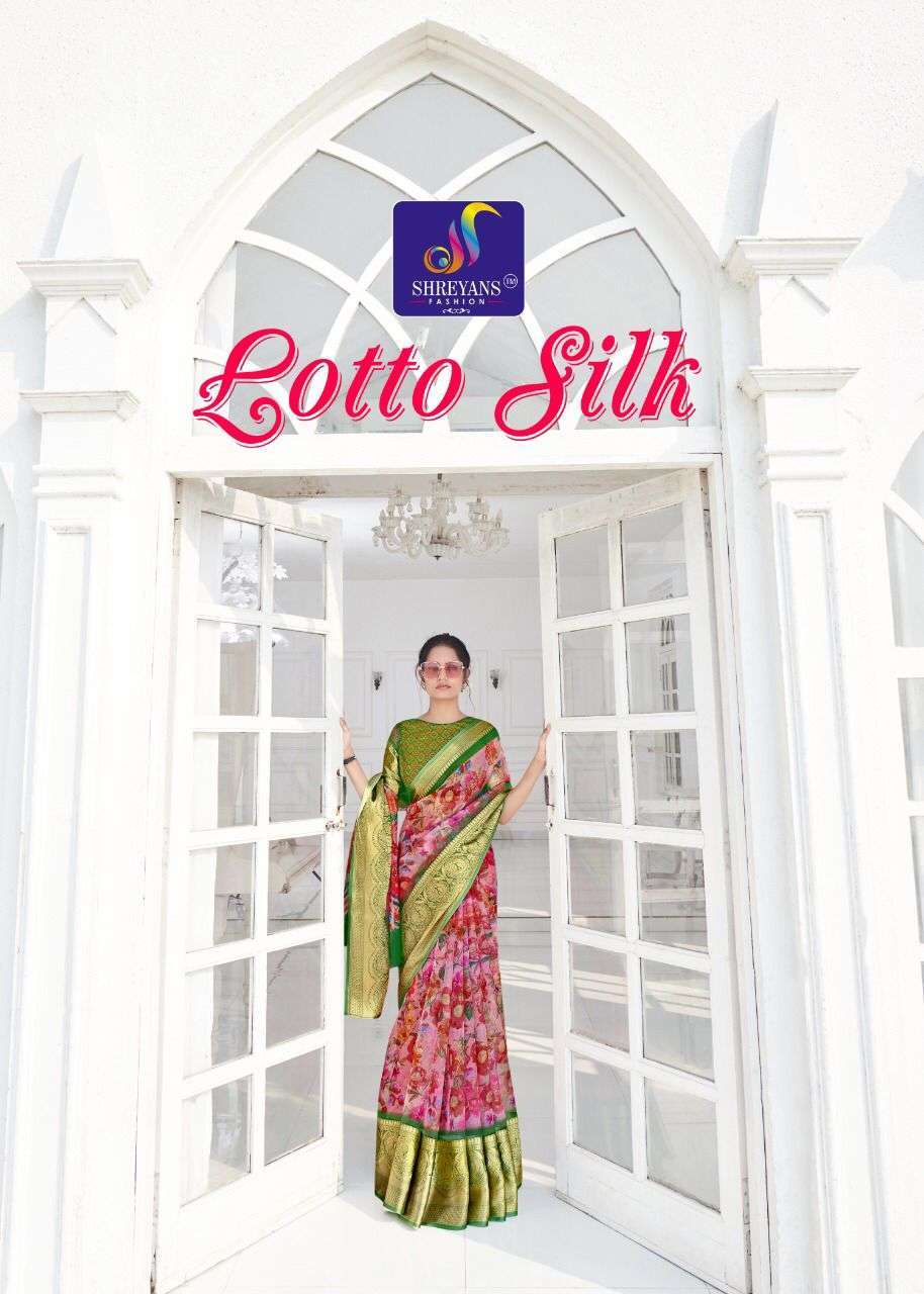 shreyans fashion lotto silk series 01-09 organza viscose border saree