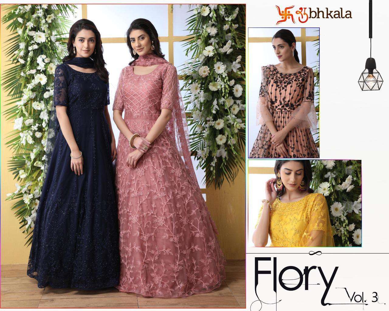 Shubhkala Flory Vol 3 series 4201-4205 net suit