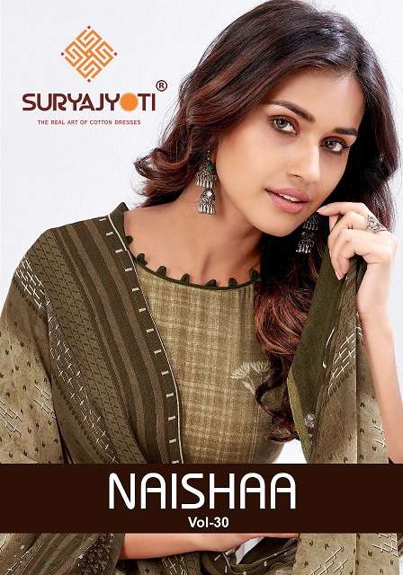 Suryajyoti Naishaa Vol-30 30001-30010 pure satin cotton suit 