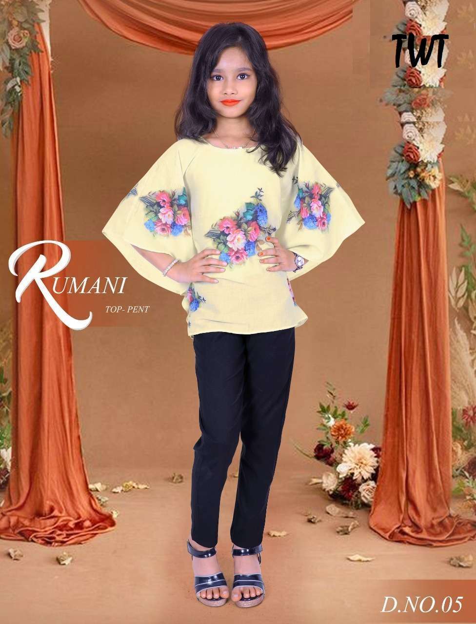 twt rumani series 01-06 cotton top with pant kids wear